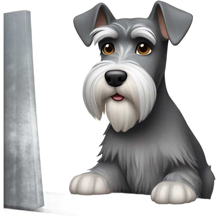 schnauzer with a computer emoji
