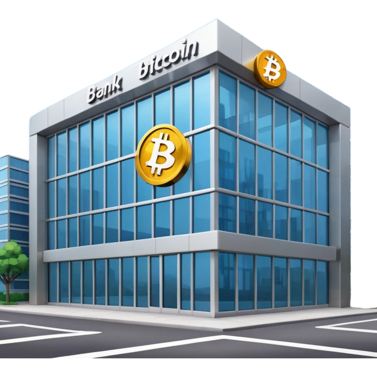 bank with bitcoin logo emoji