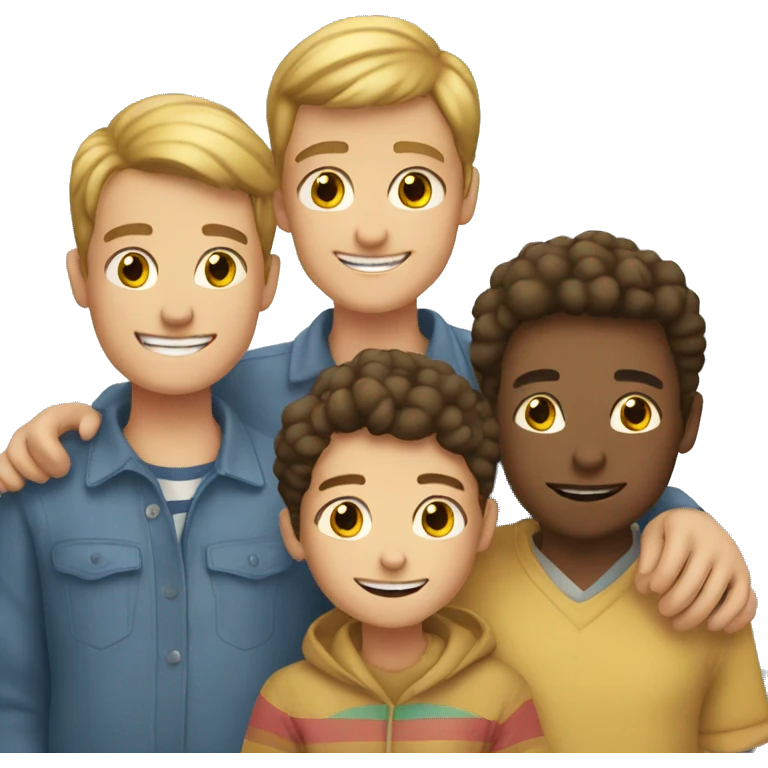 Cute boy with gay family emoji