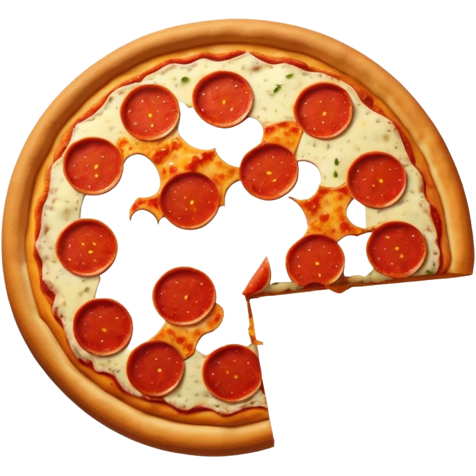 chibi style A pepperoni pizza with evenly sized pepperoni slices, no face, cute, sticker emoji