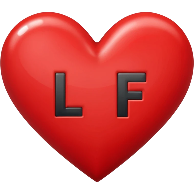 The letters l + f in a heart emoji