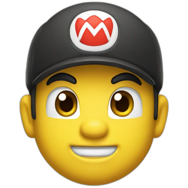 Mario with Pikachu face emoji