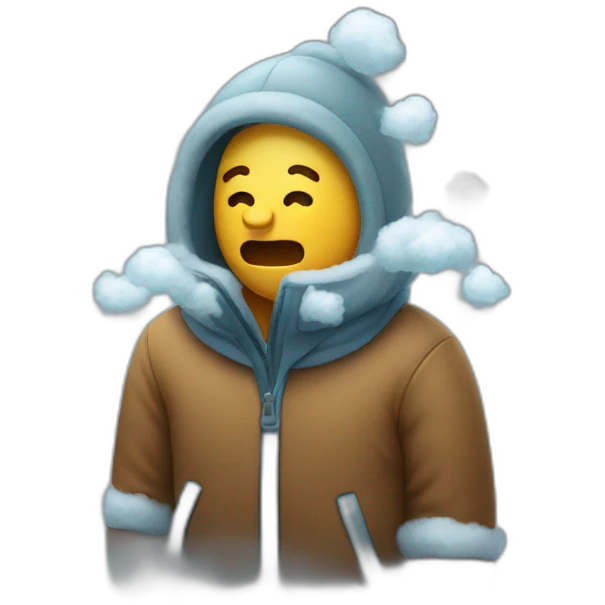 MAN BREATHING COLD AIR emoji