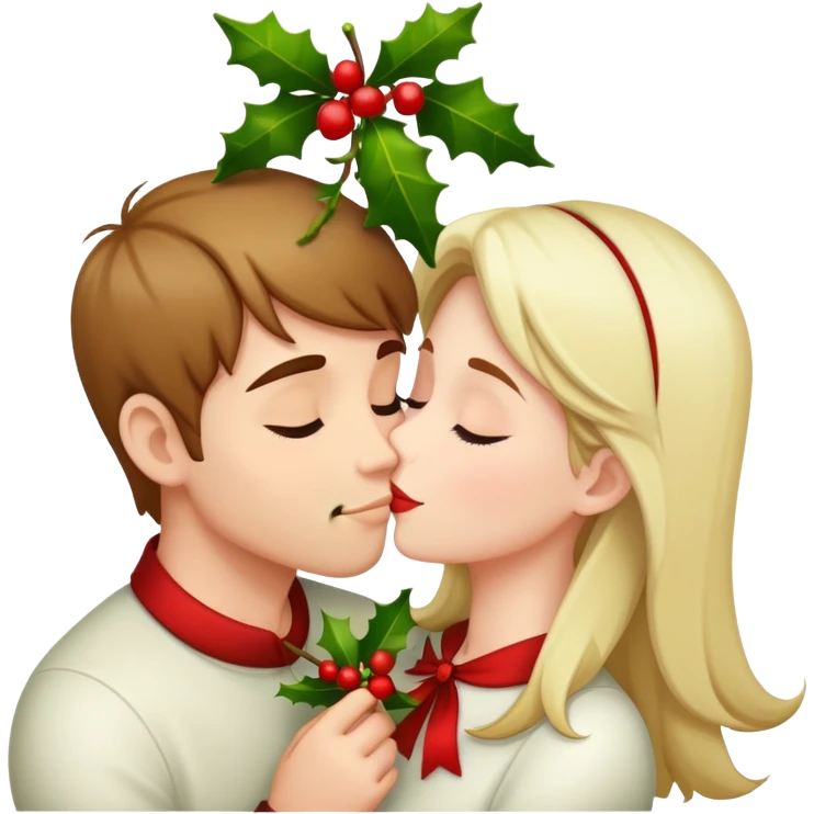 Kidding under the mistletoe emoji