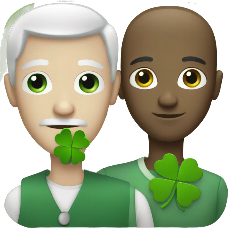 white man with clover emoji