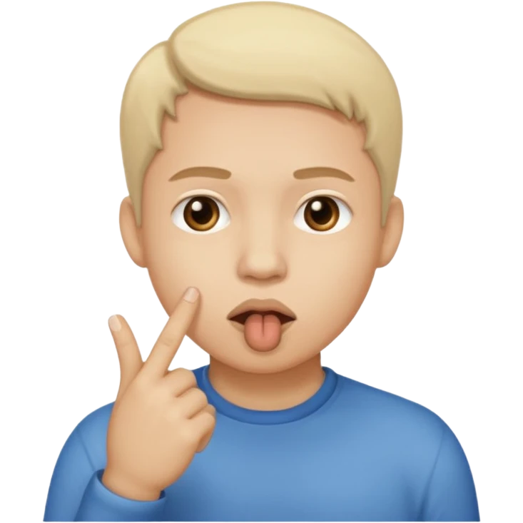 Tête avec le petit doigt dans la bouche emoji