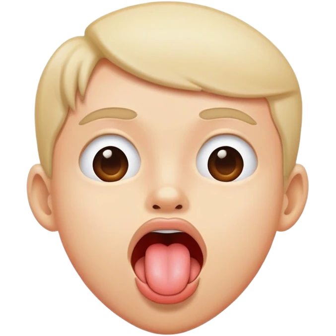 Realistic sticking tongue out emoji