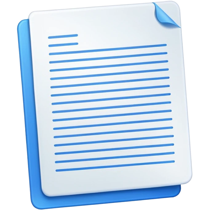document emoji, white paper with blue lines emoji