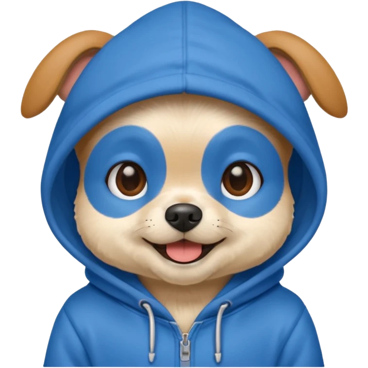 un perrito con un hoddie emoji