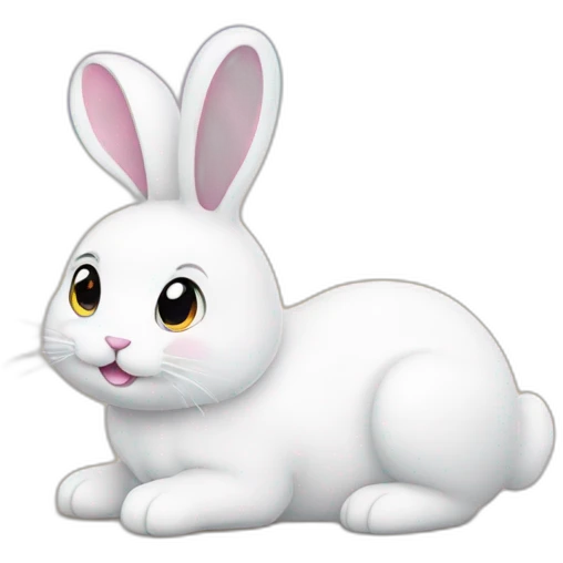 Bunny under a rainbow emoji