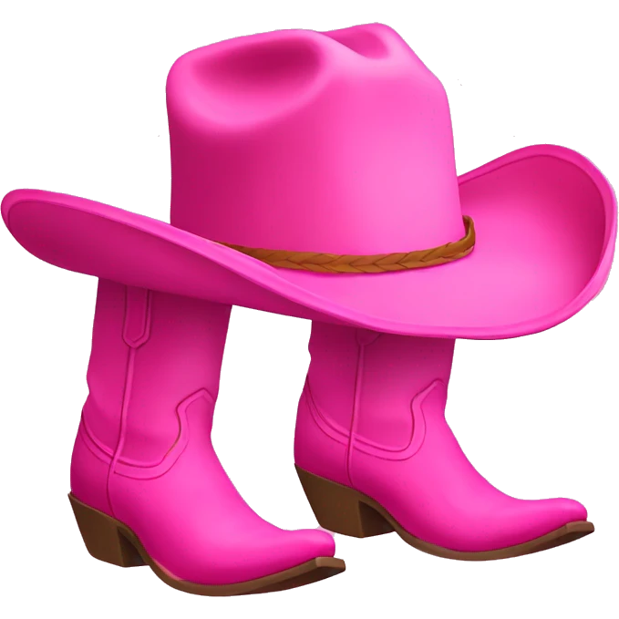Pink cowboy hat and boots emoji
