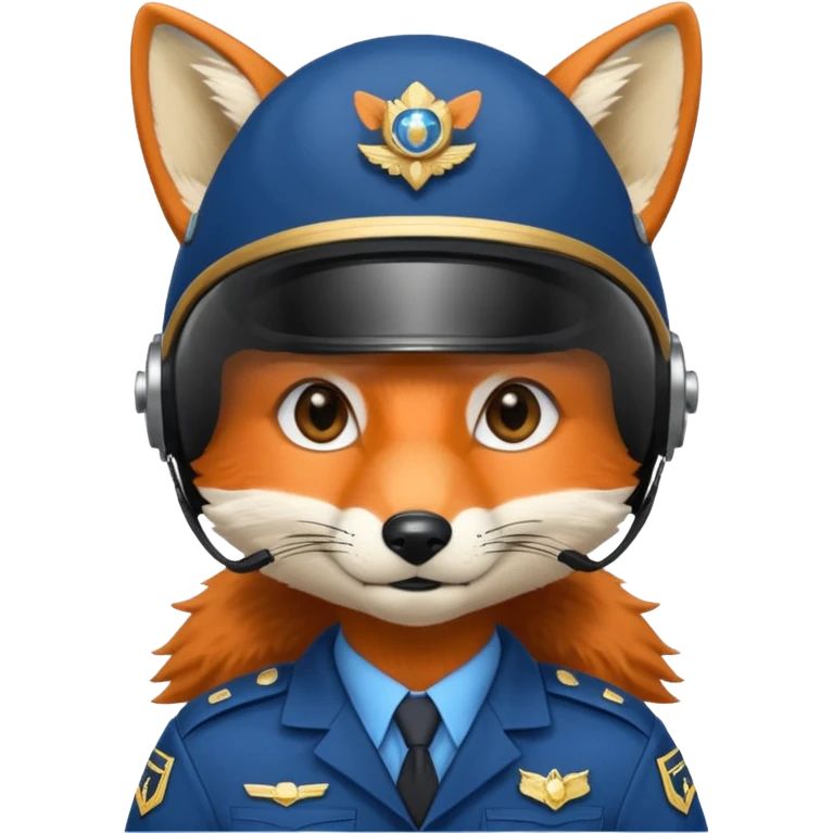 fox pilot blue uniform emoji
