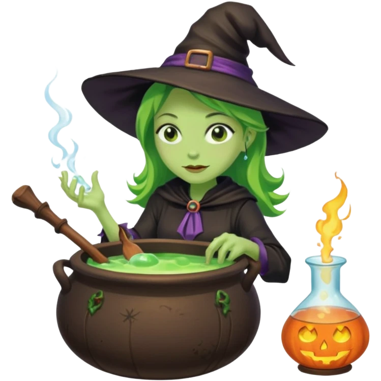 green witch cooking potion emoji