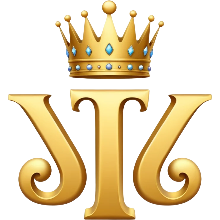 curvy letter T with a crown emoji