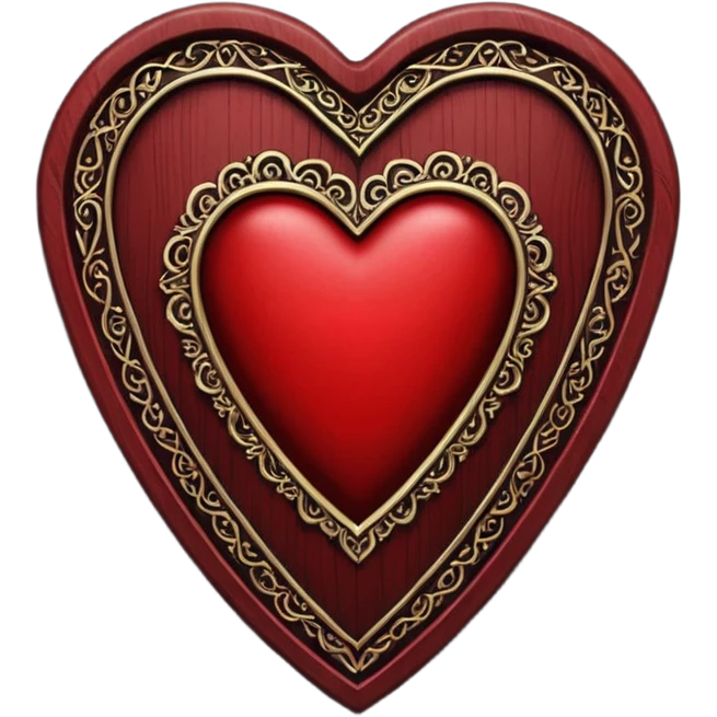 realistic gothic heart with a black coffin emoji