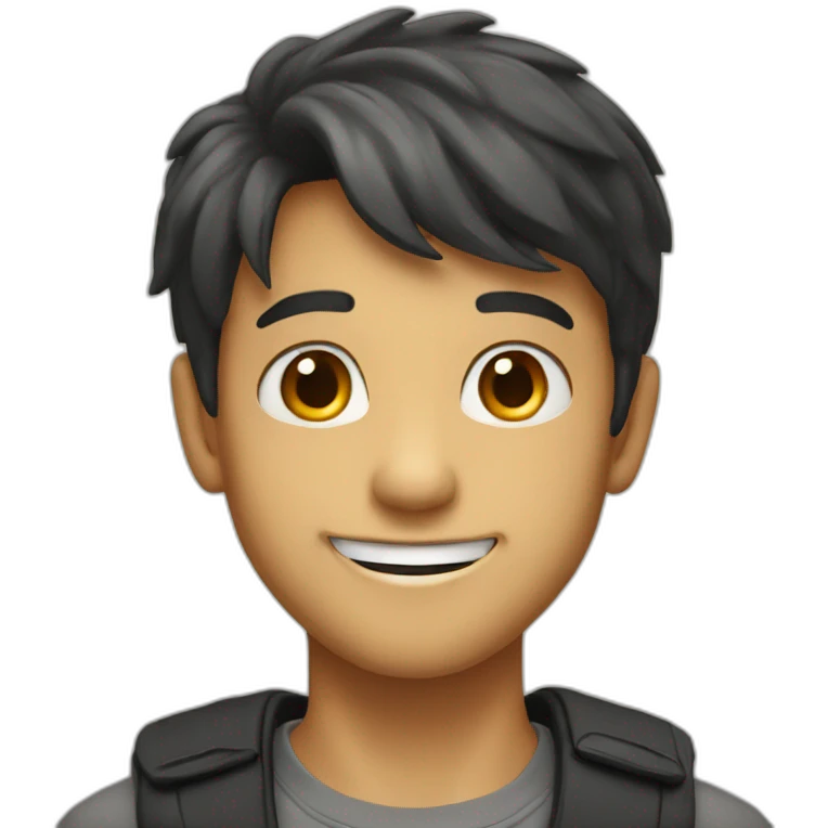 Handsome boy smiling  emoji