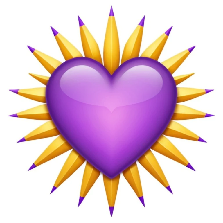 purple heart with a sunburst pattern emoji