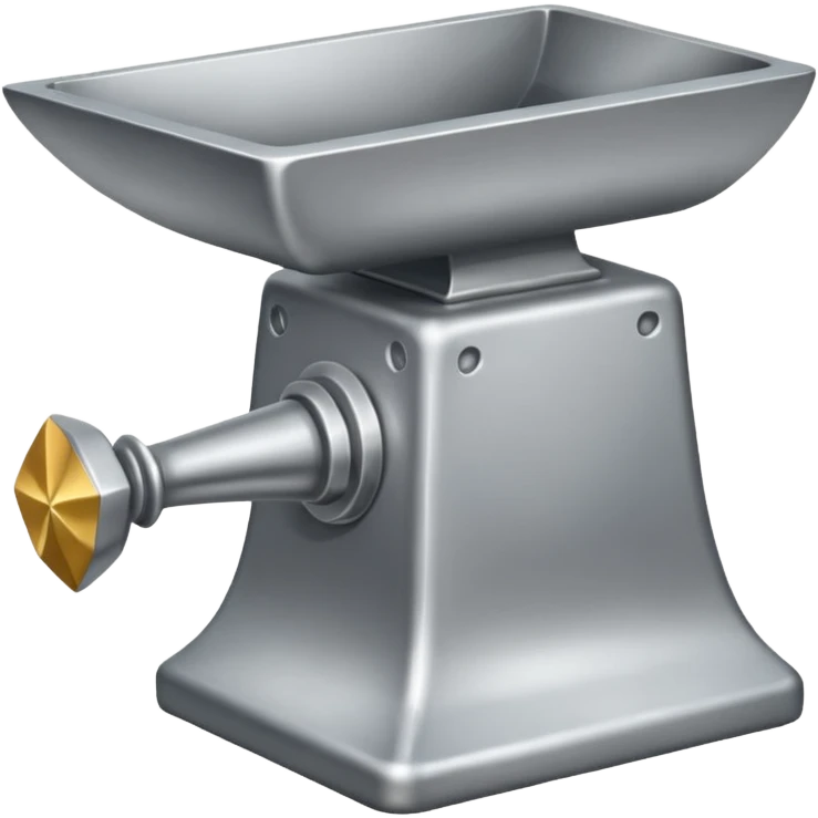 Silver anvil with face emoji