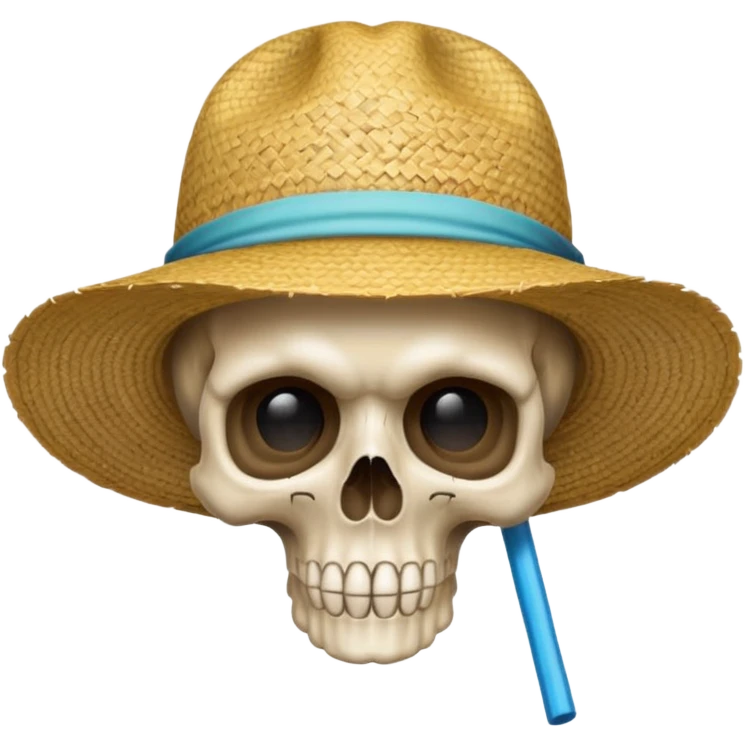دمج هدا الاموجي ☠️مع قبعة قش  emoji