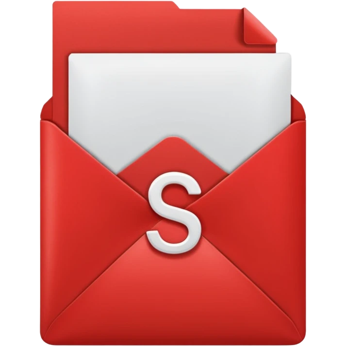 red envelope letter with white "S" logo emoji