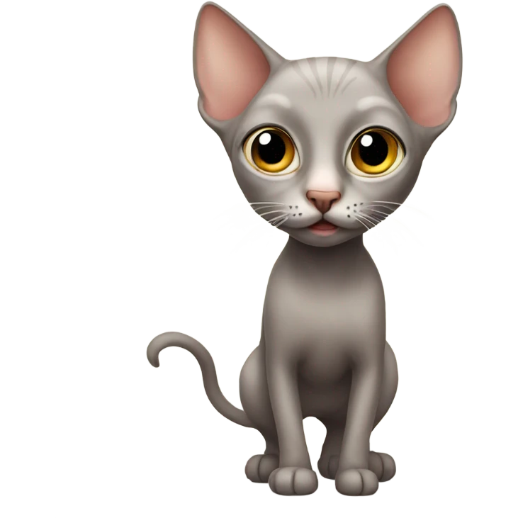 Hairless cat with cute eyes emoji