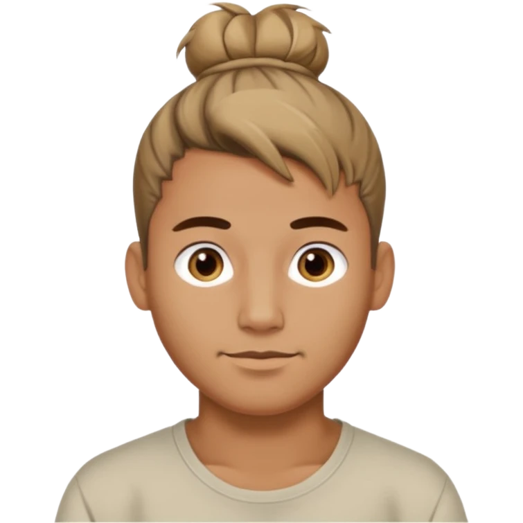 Messy top bun men emoji