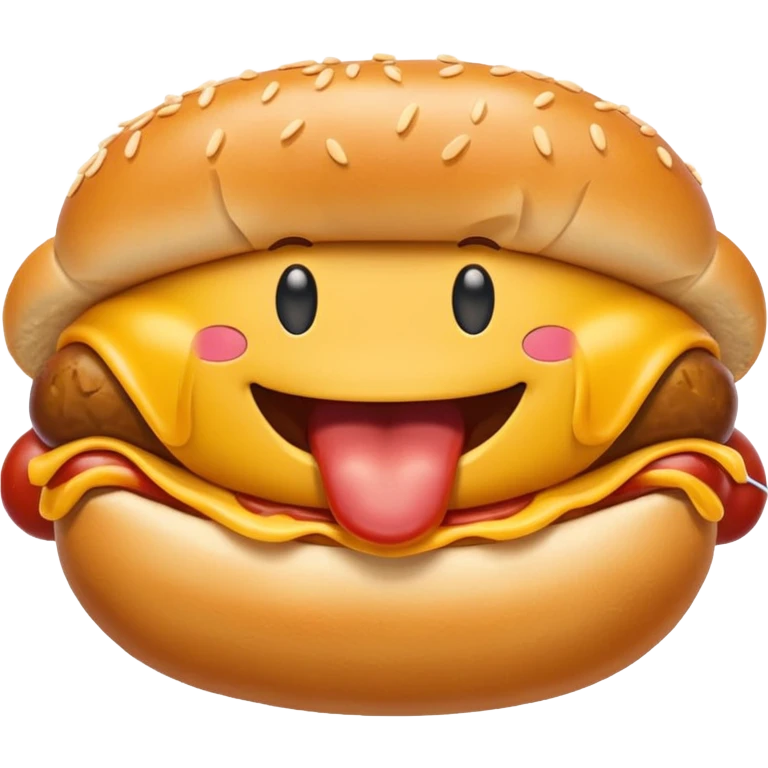 Smile emoji with hotdog and drool in mouth emoji