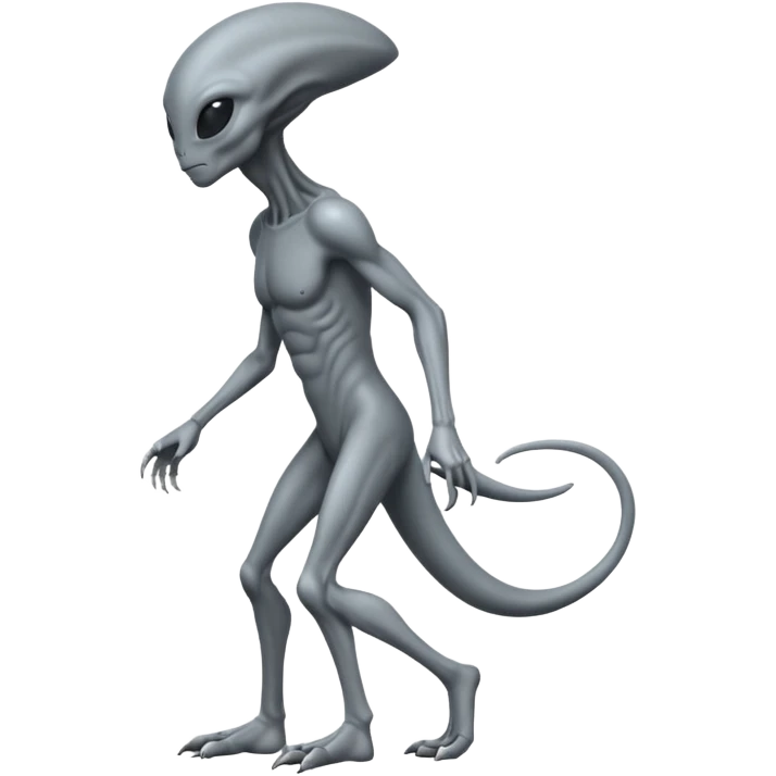 fullbody gray alien sideview emoji