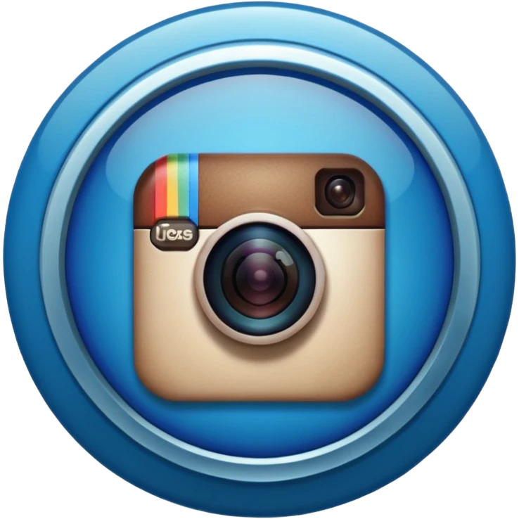 Badge Instagram bleu emoji