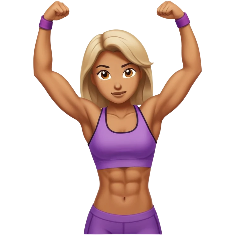 Girl flexing abs emoji