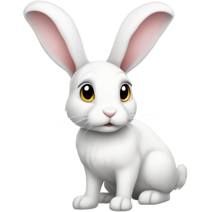 white bunny with floppy ears full body emoji