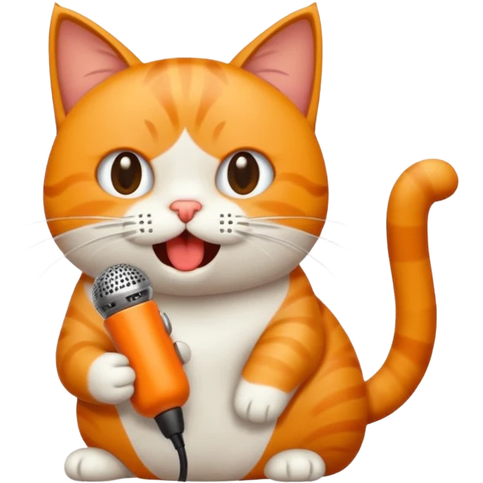 gato gritando con un microfono  emoji