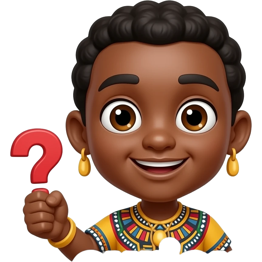 generated an emoji with the value that says "Be curious" and it should be funny with an african touch emoji
