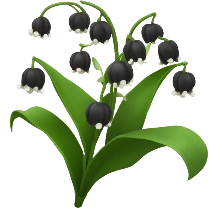 black lily of the valley flower emoji