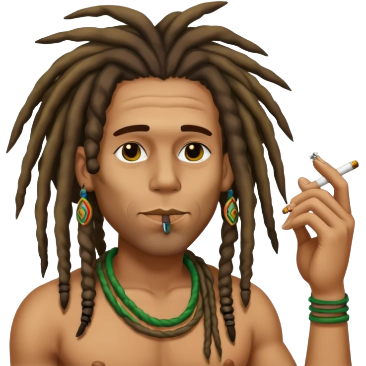 Guy with dreads smoking  emoji