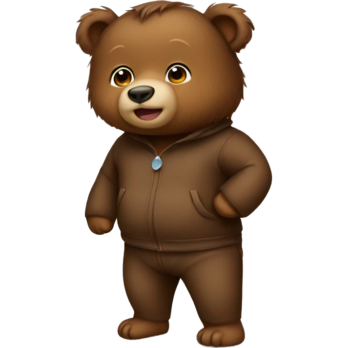 Baby brown bear in pants  emoji