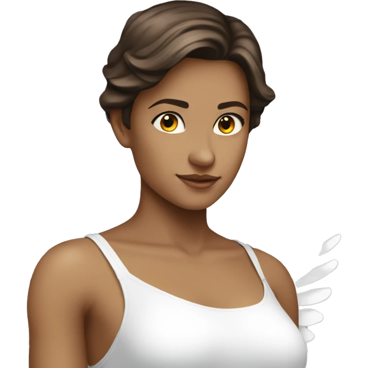 Angel woman brunette fit white  emoji