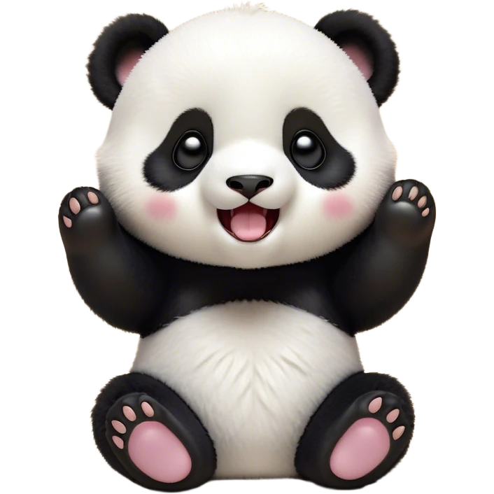 Cinematic Cute Yawning Baby Panda Portrait Emoji, Head tilted slightly with a dramatic, wide-open yawn, showcasing a soft, fuzzy black and white Fur with droopy ears, round eyes barely open in drowsy contentment, Simplified yet irresistibly adorable features, highly detailed, glowing with a soft, cozy glow, high shine, relaxed yet expressive, stylized with a touch of gentle whimsy, bright and endearing, soft glowing outline, capturing the essence of a sleepy yet affectionate baby panda, so drowsy it feels like it could curl up out of the screen for a nap! emoji