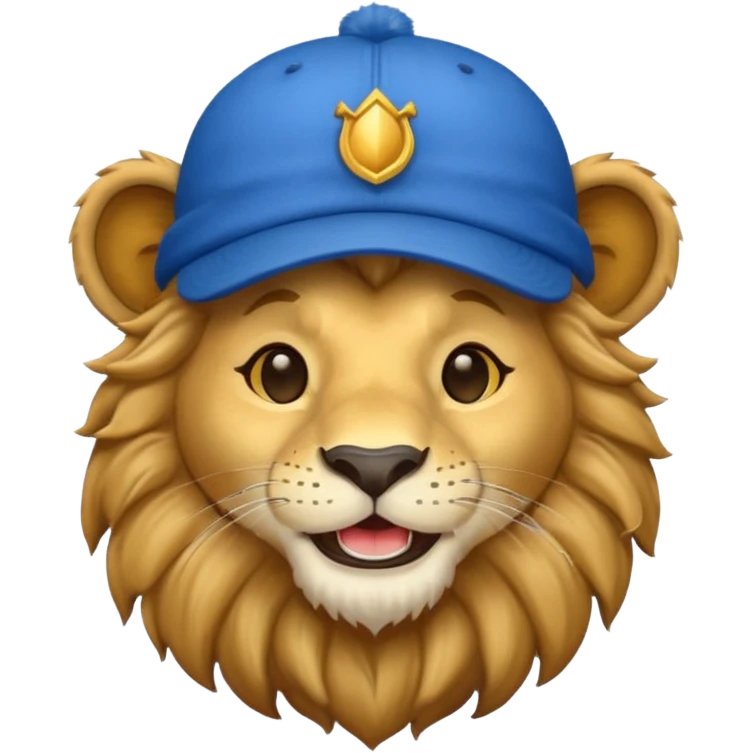 lion with blue hat and jersey emoji