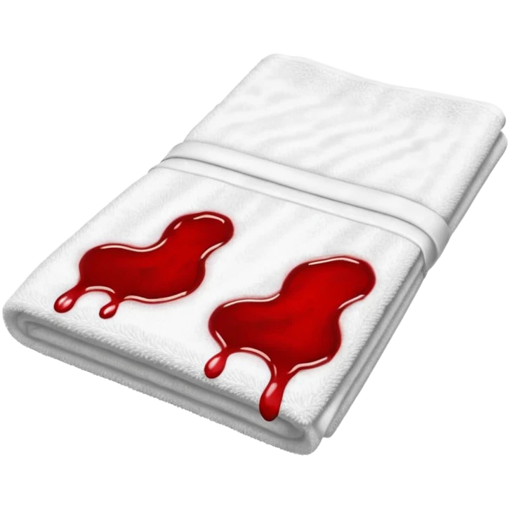 Sanctuary towel with blood on it period pad emoji
