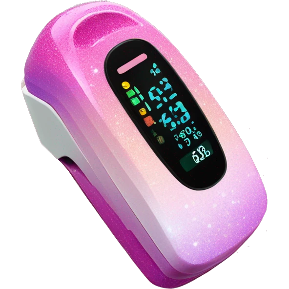 Pink ombre pulse oximeter with glitter  emoji