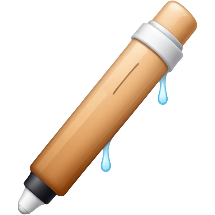 Veiny stick skin color with white liquid emoji
