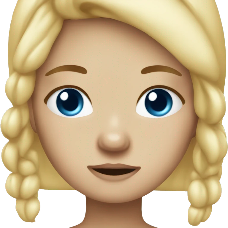 Blonde girl blue eyes stomach pain emoji