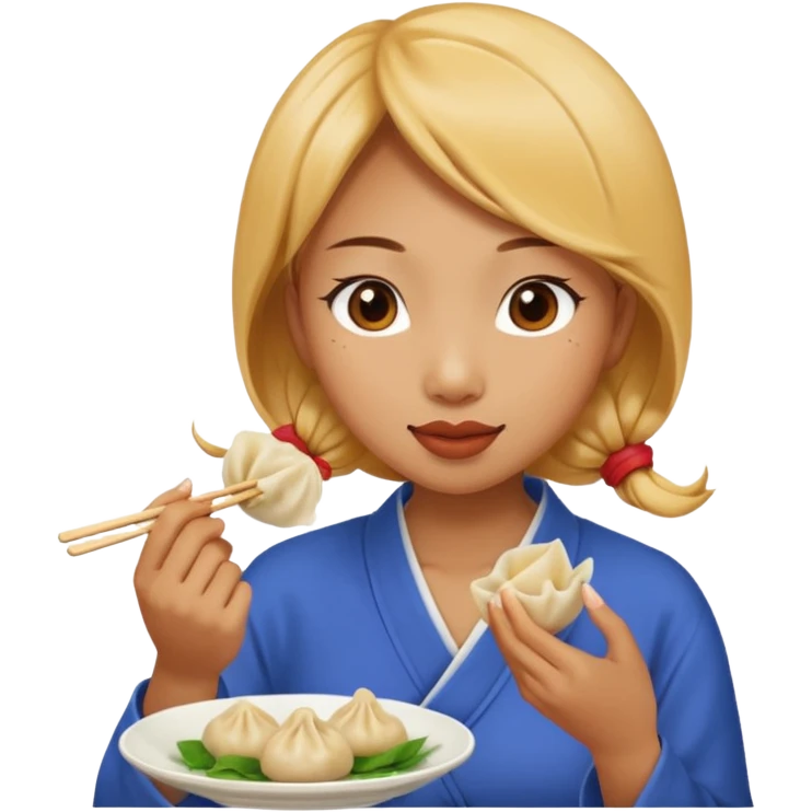 dumpling eat ginger woman emoji