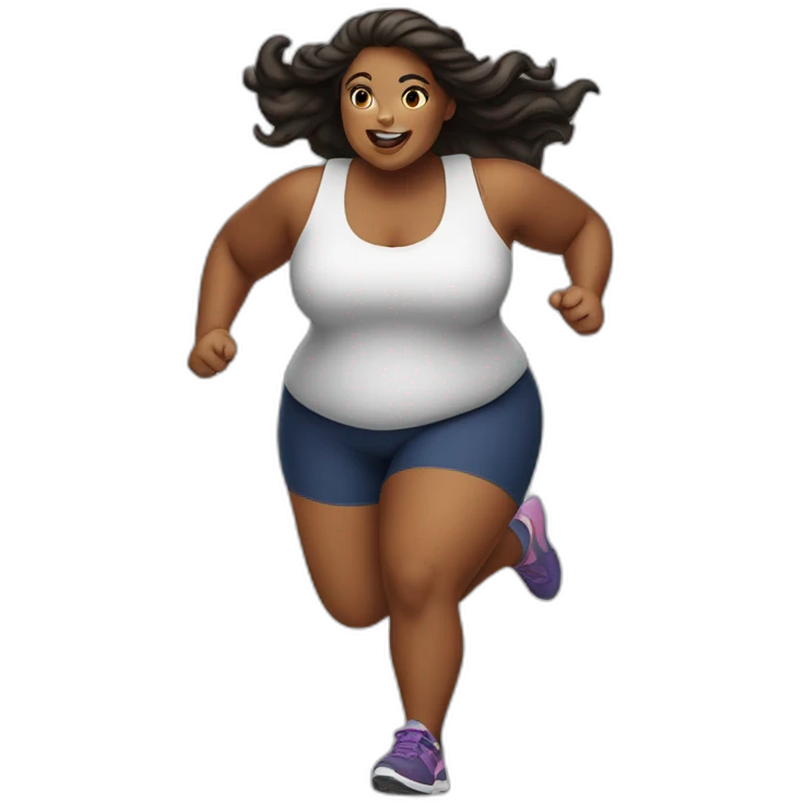 A plus size girl running  emoji