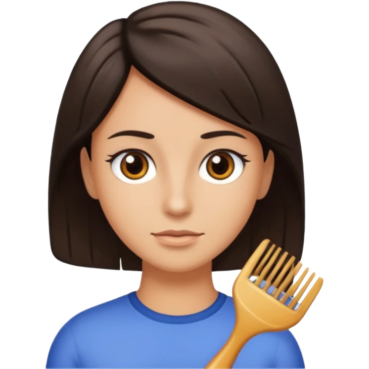 Comb over tan dark hair emoji