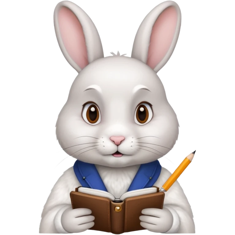 A rabbit checking time and taking notes emoji