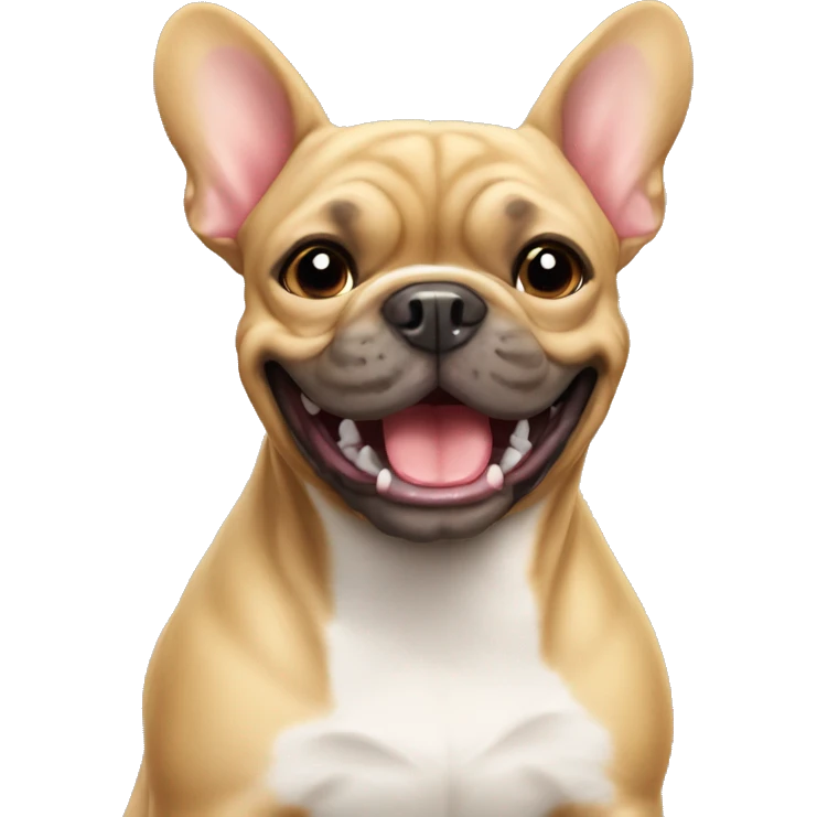 French buldogue smiling  emoji