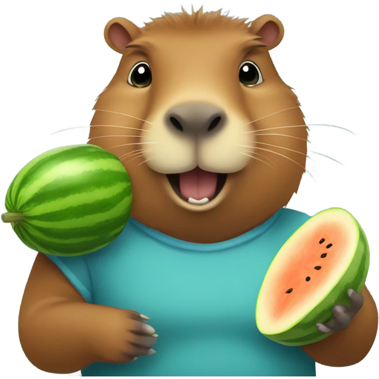 Capybara with melon in hand emoji