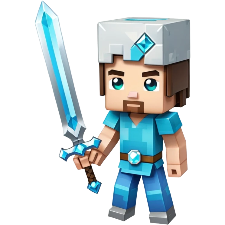 Minecraft character holding a sword emoji